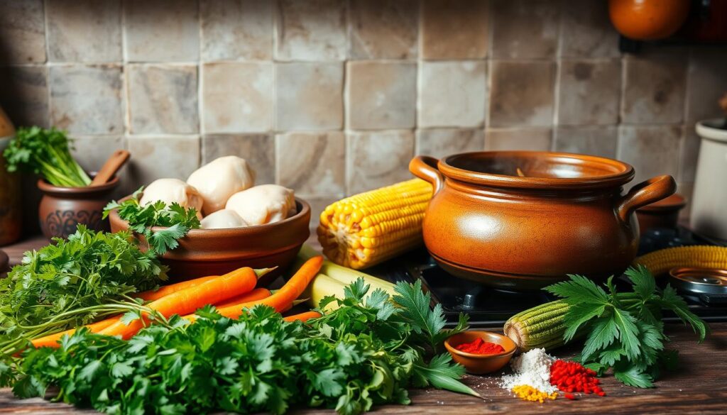 Caldo de Pollo preparation