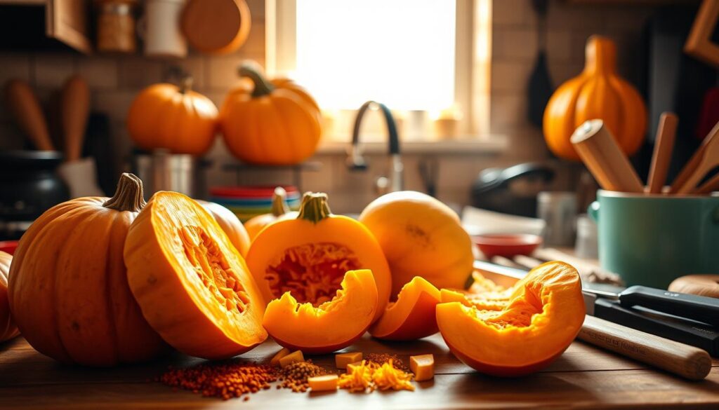 fresh pumpkin cooking